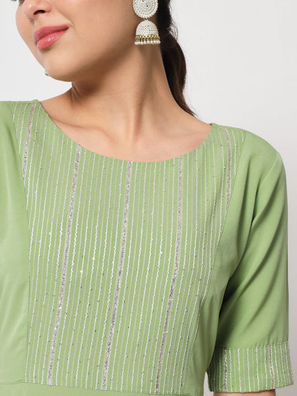 Women's Poly Crepe Kurta With Dupata