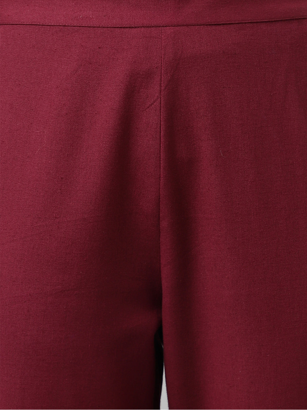 Women's Maroon Rayon A-line Kurta with Pant