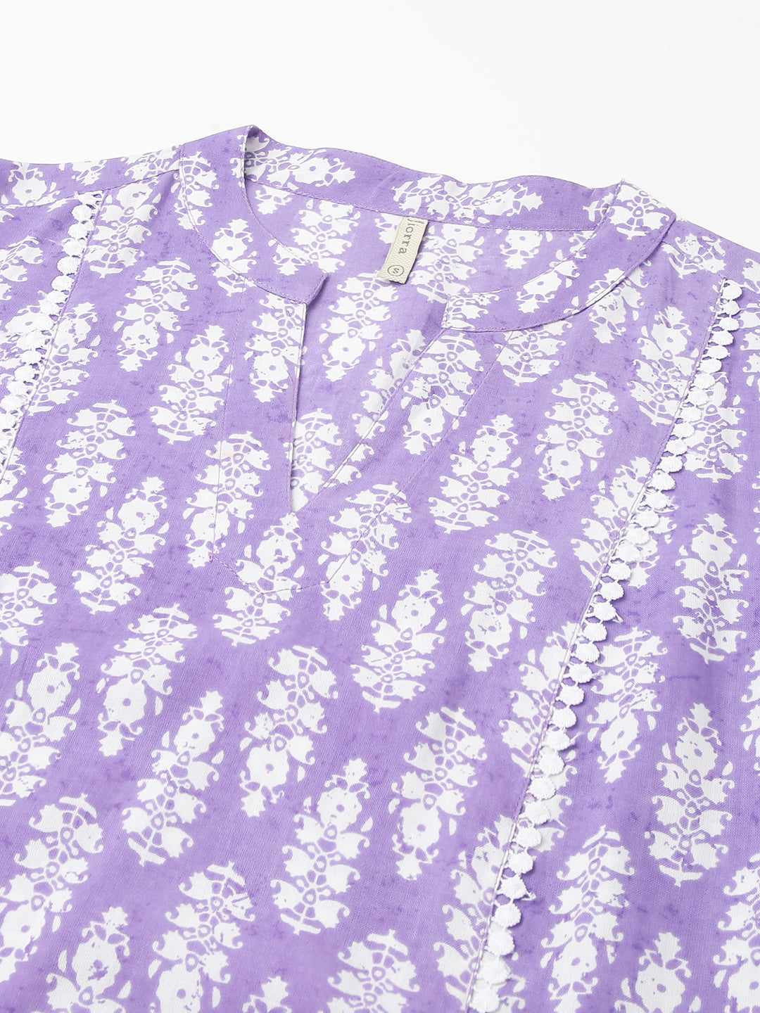 Women's Light Purple Cotton A-Line Kurta with Pant