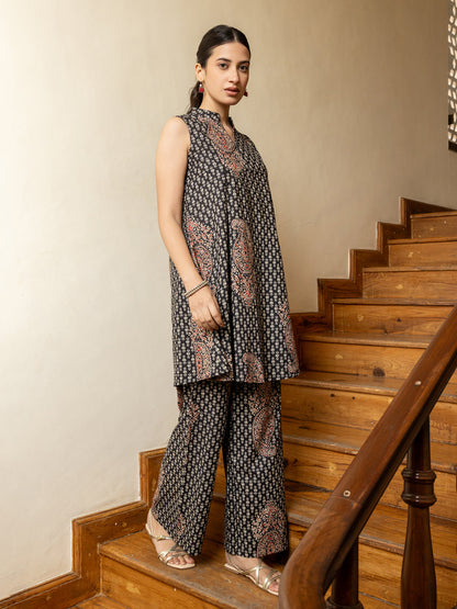 Dhiyona FL Women's Black Printed Cotton Co-ord Set