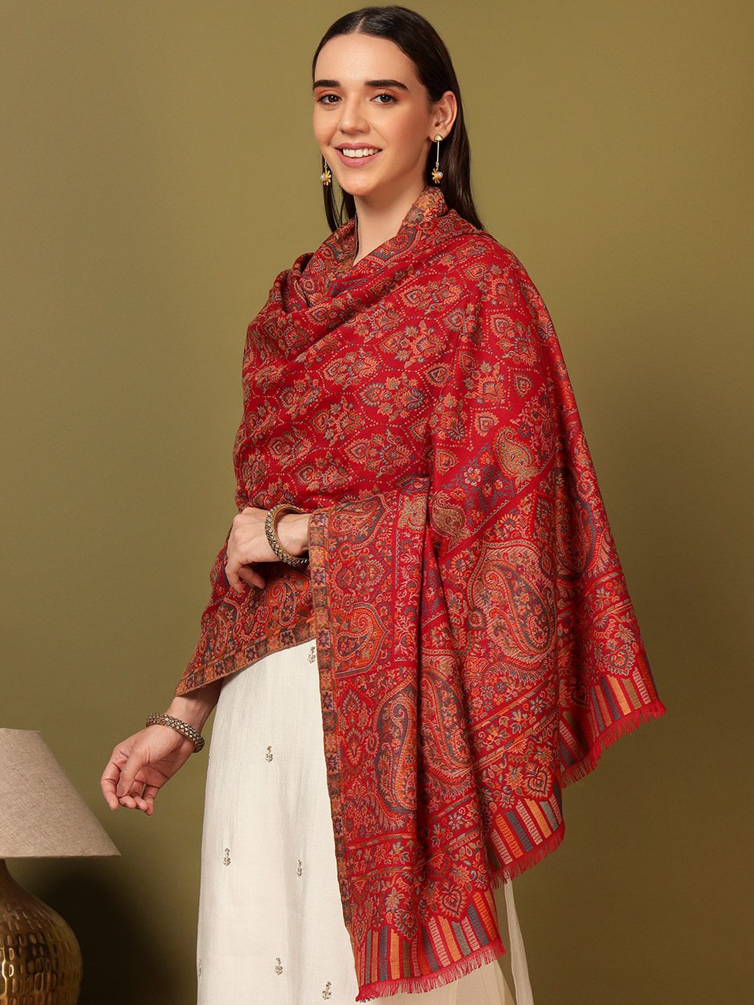 Dhiyona PA Floral Woven Design Gulraiz Kaani Woolen Shawl