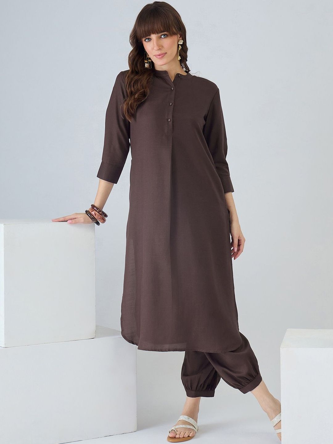 Women Regular Pure Cotton Kurta with Harem Pants