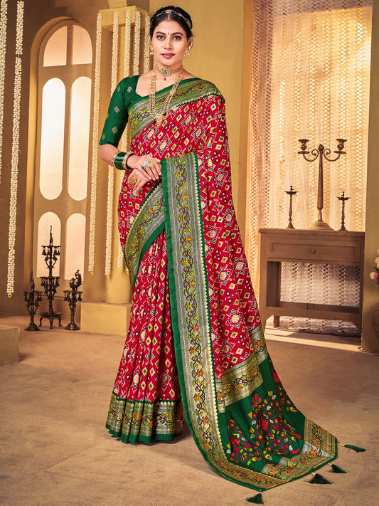 Women's Silk Blend Pink Woven Design Designer Saree With Blouse Piece