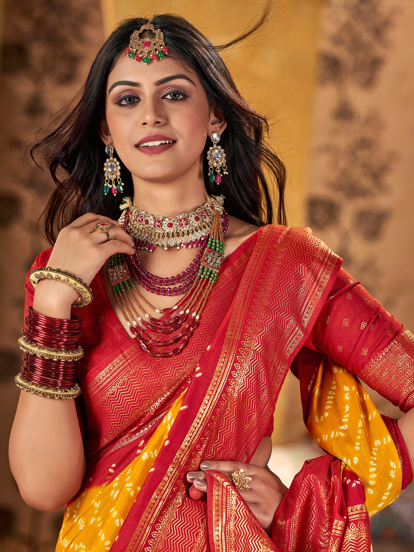Women's Tussar Silk Yellow Printed Designer Saree With Blouse Piece