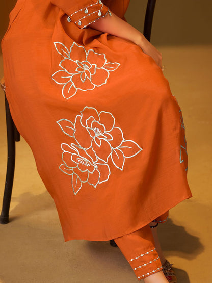 Dhiyona IE Women Floral Embroidered A-Line Co-Ord Set