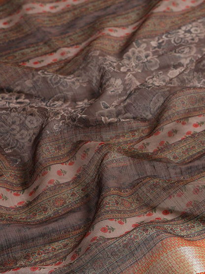Dhiyona SO Women's Women Ethnic Motifs Printed Regular Beads and Stones Kurta With Trousers & Dupatta