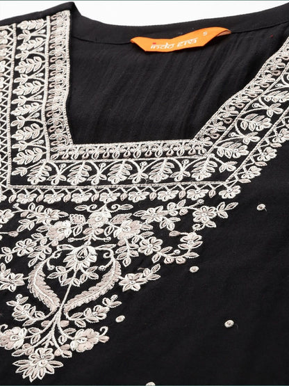 Women Ethnic Motifs Embroidered Regular Thread Work Pure Cotton Kurta with Trousers & With Dupatta