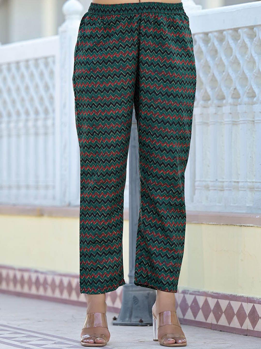 Dhiyona VA Women's Ethnic Motifs Printed Gotta Patti Cotton Kurta with Trousers & Dupatta