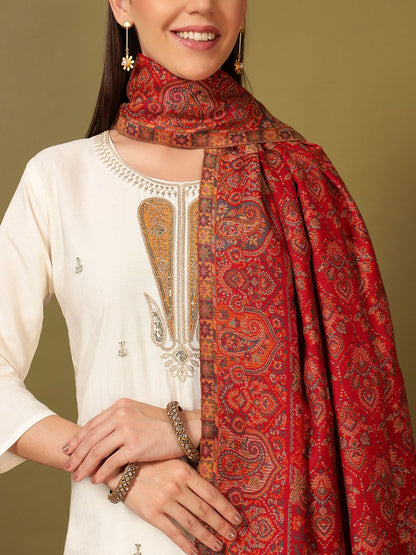 Dhiyona PA Floral Woven Design Gulraiz Kaani Woolen Shawl