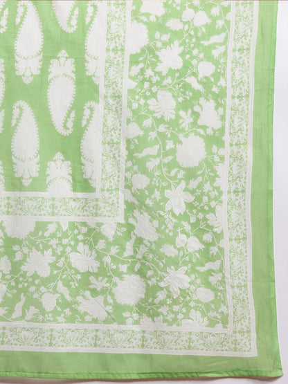 Women Floral Printed Regular Pure Cotton Kurta with Trousers & With Dupatta