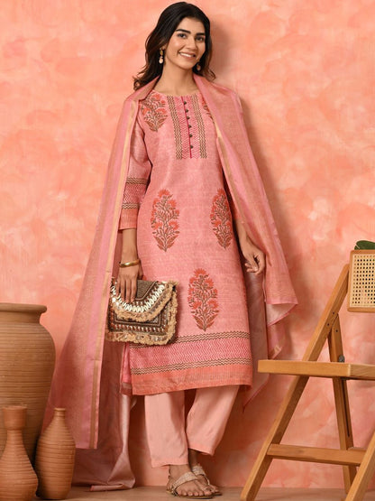 Dhiyona SN Women's Floral Printed Kurta with Trousers & Dupatta
