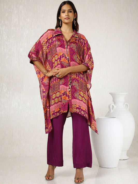 Dhiyona SO Women's Women Ethnic Motifs Printed Regular Kurta with Trousers
