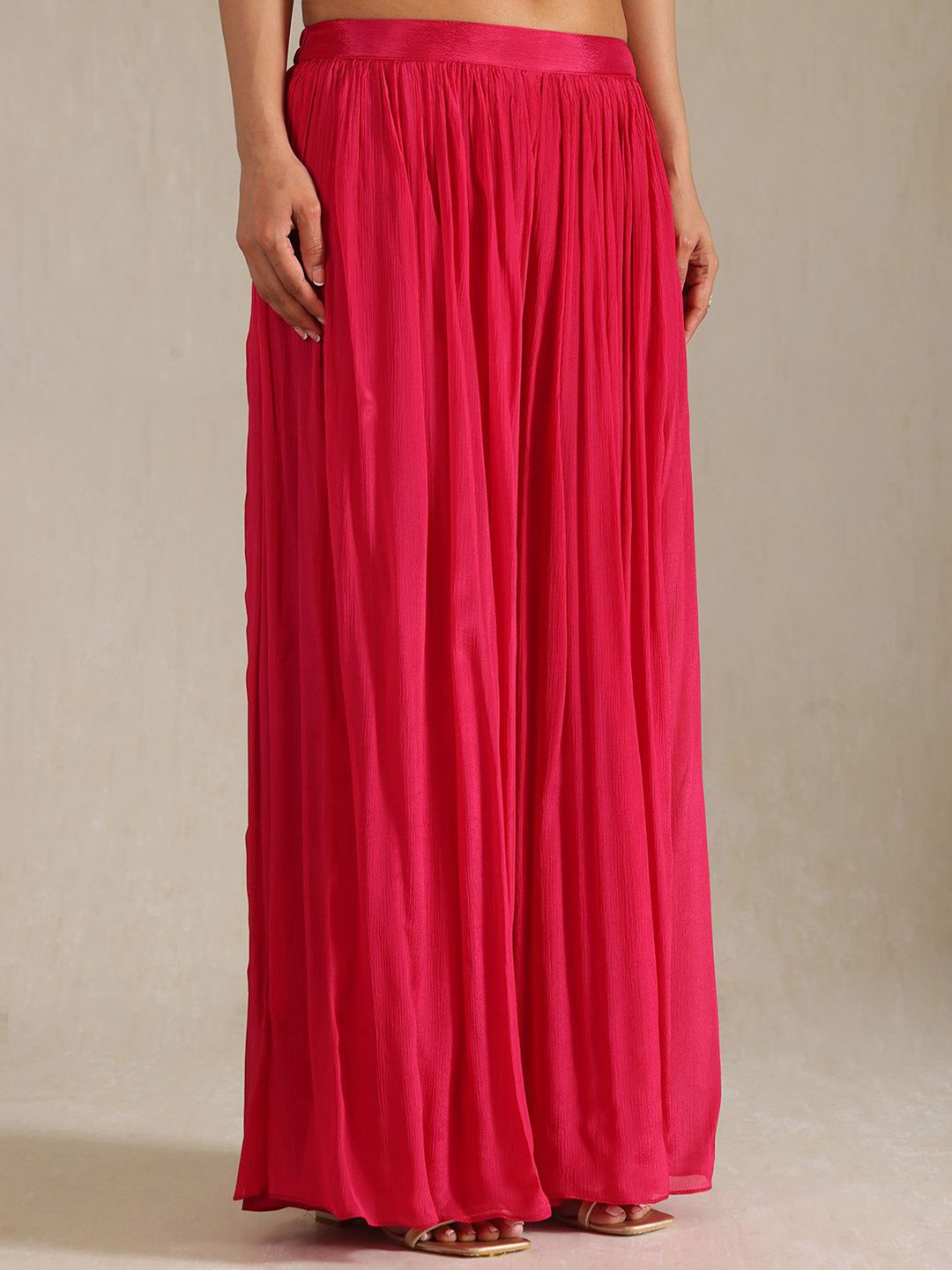 Dhiyona SO Women's Alina Cut Polka Dots Woven Design Sequinned Tissue A-Line Kurta With Palazzos & Dupatta