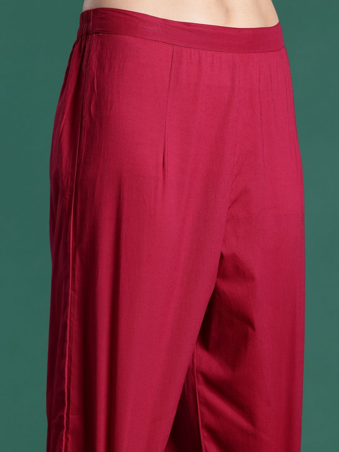 Women Floral Printed Angrakha Pure Cotton Kurta with Trousers & With Dupatta