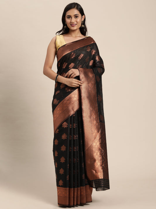 Dhiyona GR Women's Tahira Charming Black Silk Blend Saree