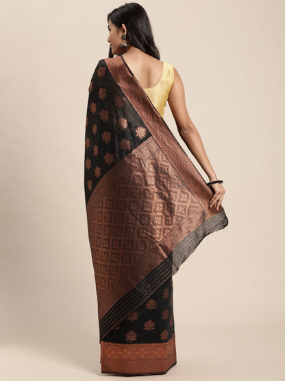 Dhiyona GR Women's Tahira Charming Black Silk Blend Saree