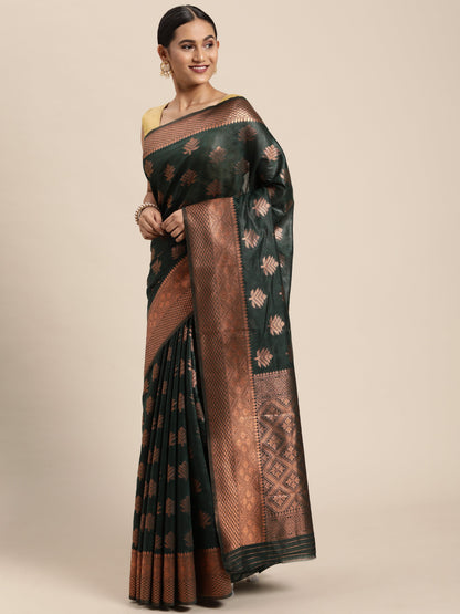 Dhiyona GR Women's Tahira Castleton Green Silk Blend Saree