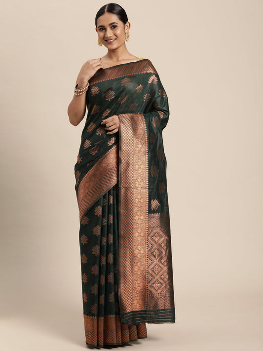 Dhiyona GR Women's Tahira Castleton Green Silk Blend Saree
