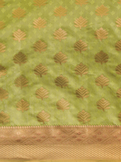 Dhiyona GR Women's Tahira Parrot Green Silk Blend Saree