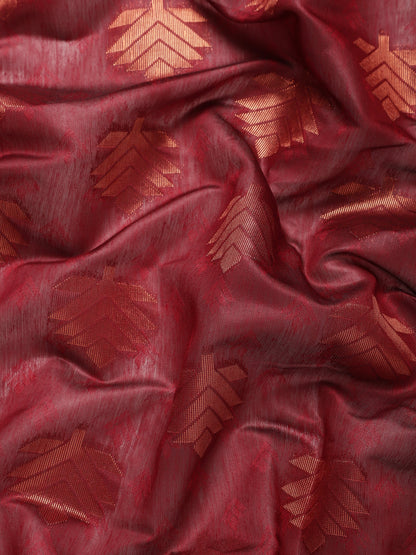 Dhiyona GR Women's Tahira Carmine Maroon Silk Blend Saree