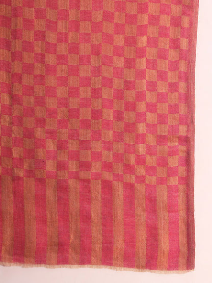 Dhiyona PA Reversible Ruhzar Fine Wool Checked Woven Design Shawl