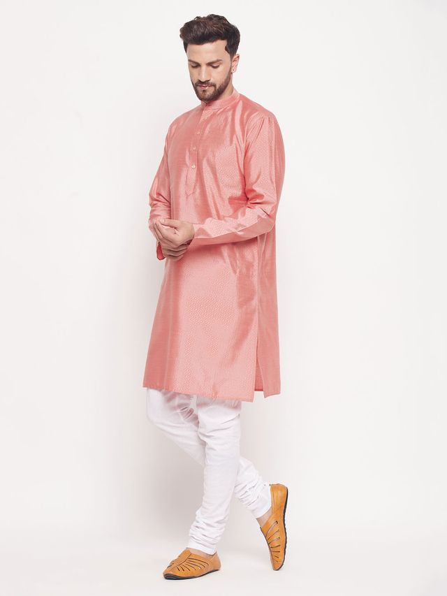 Men's Fawn Cotton Linen Straight Kurta Pyjama Set
