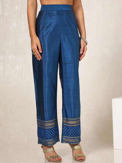 Dhiyona SO Women's Ethnic Motifs Embroidered Pleated Sequinned Anarkali Kurta with Trousers & Dupatta