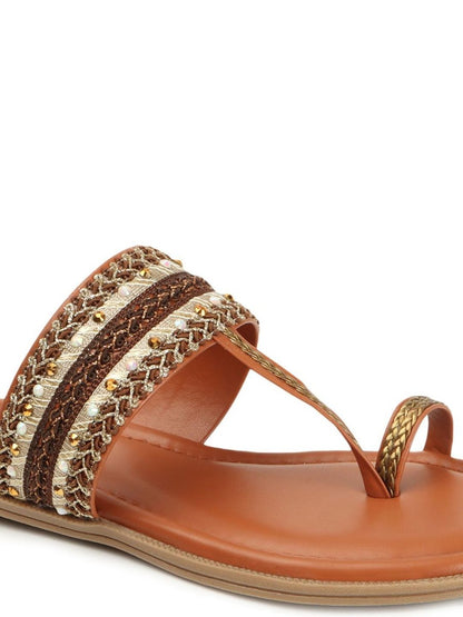 Dhiyona AK Ethnic - Embellished One Toe Flats