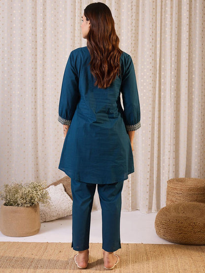 Dhiyona IE Embroidered Pure Cotton Tunic With Trousers