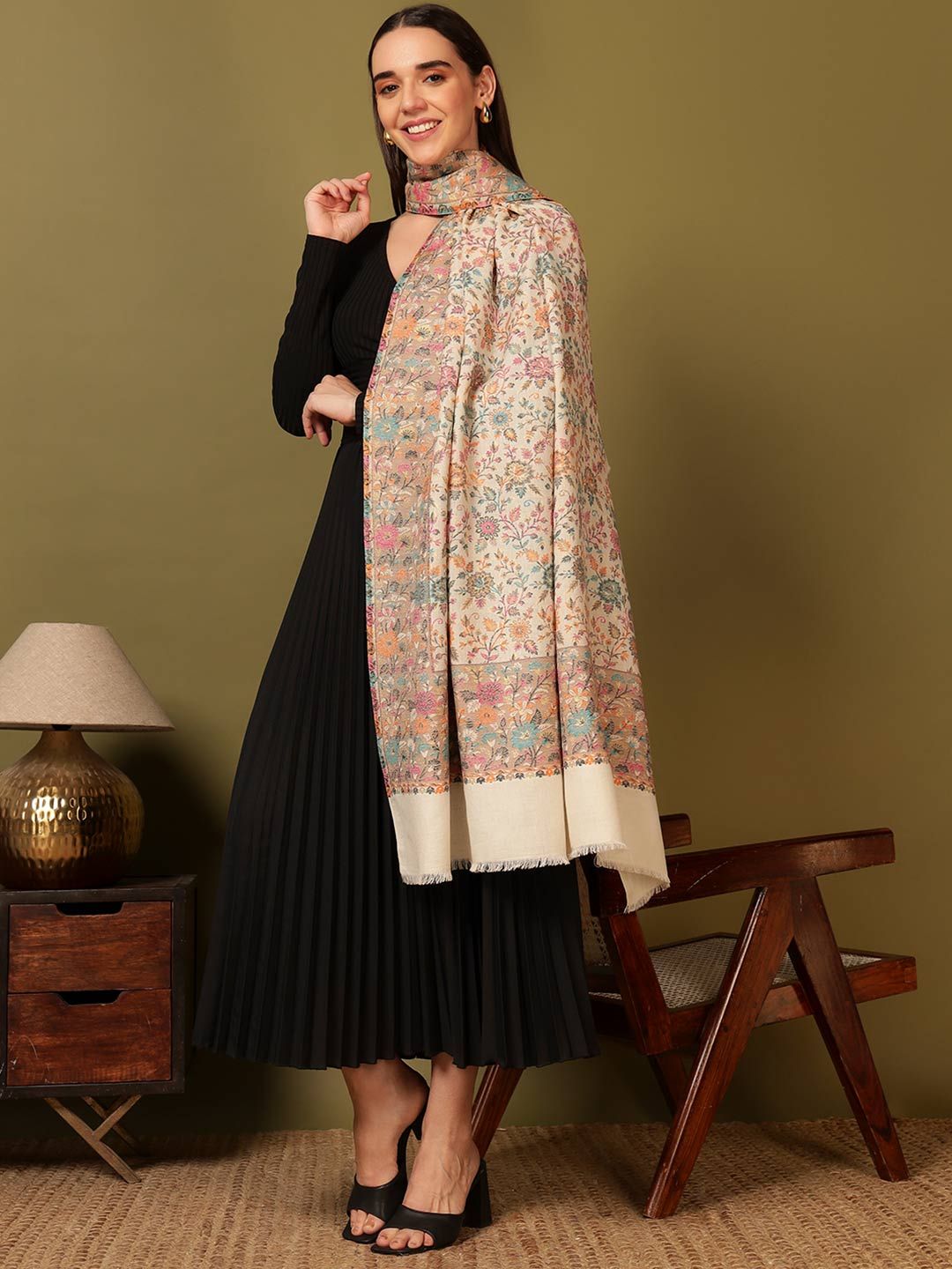 Dhiyona PA Floral Woven Design Shawl