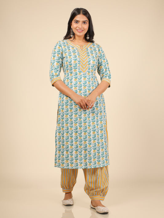 Women's Cotton White Straight Kurta
