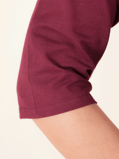 Women's Linen Purple Straight Kurta