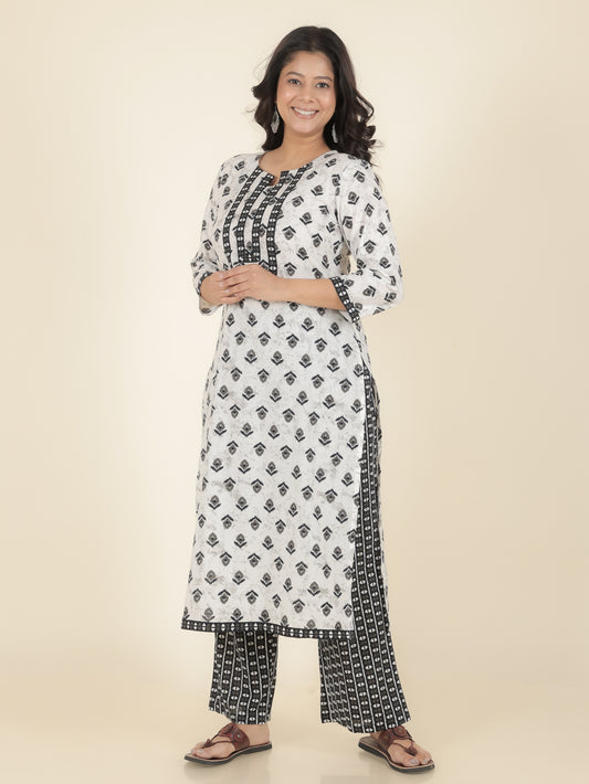 Women's Cotton Blue Straight Kurta