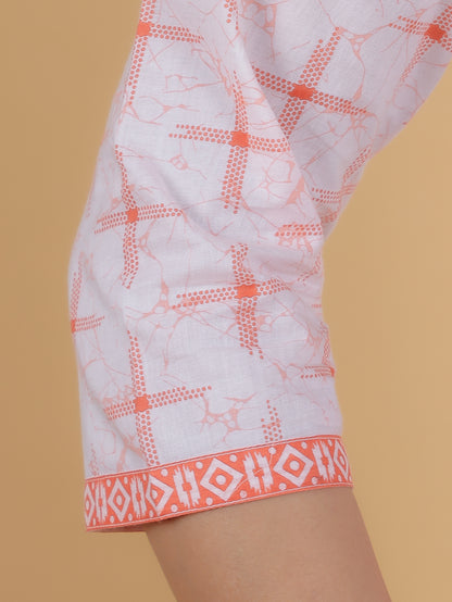 Women's Cotton Orange Straight Kurta