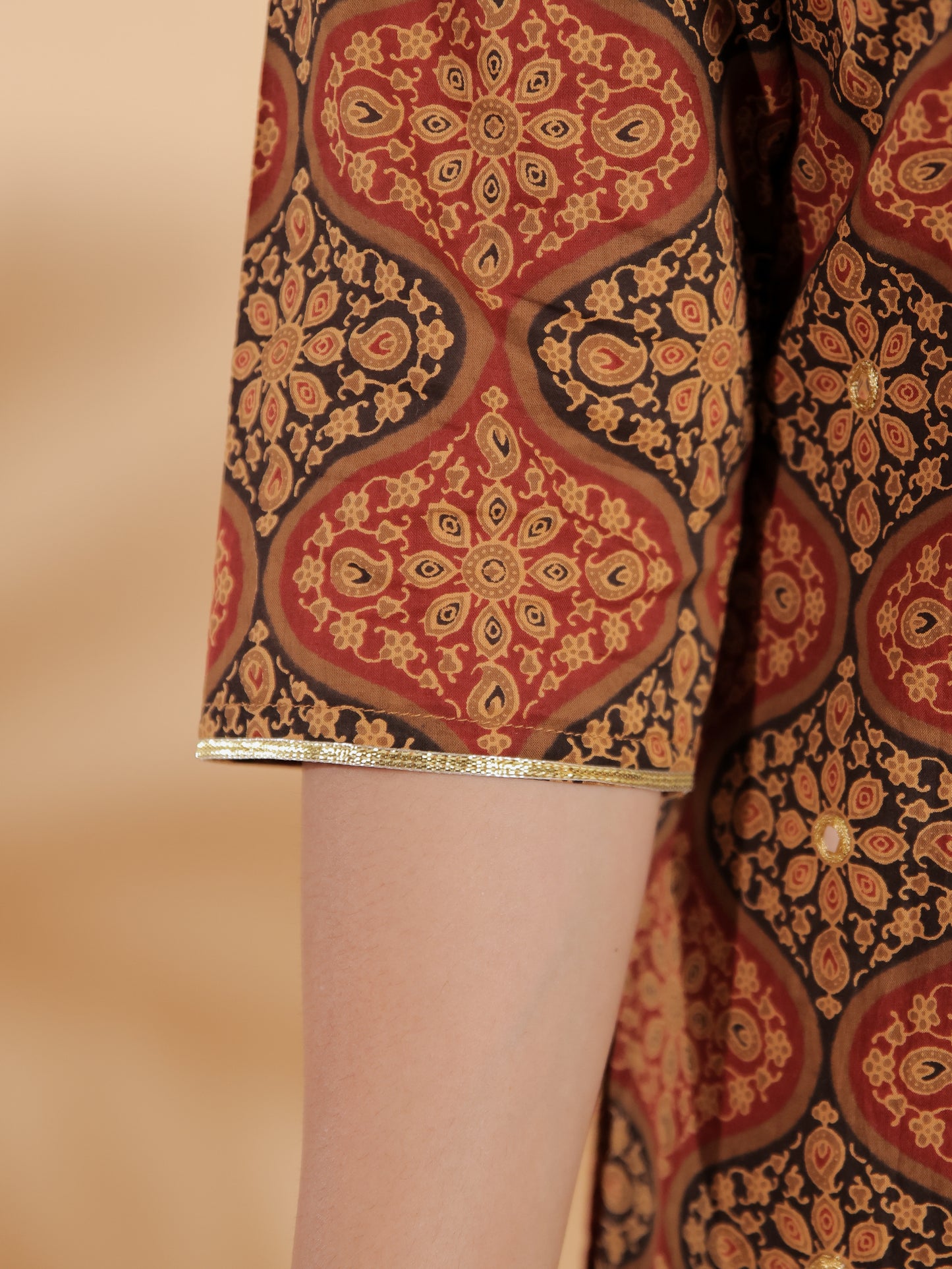 Women's Cotton Brown Straight Kurta