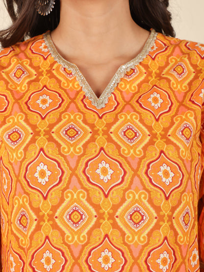 Women's Cotton Yellow Straight Kurta