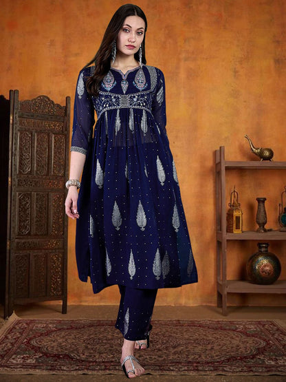 Dhiyona SN Women's Embroidered Kurta & Palazzo Set