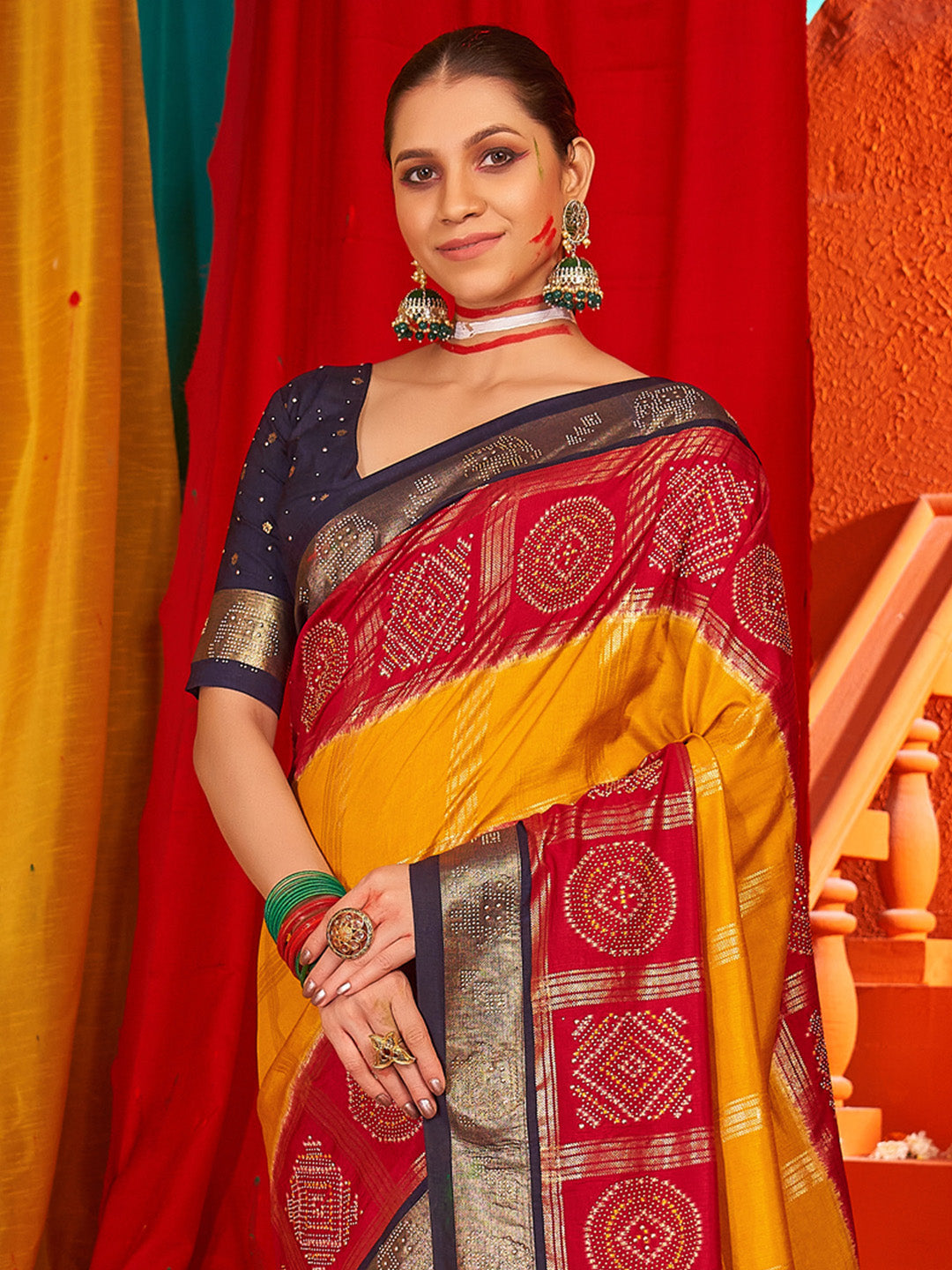 Women's Tussar Silk Navy Blue Woven Design Designer Saree With Blouse Piece