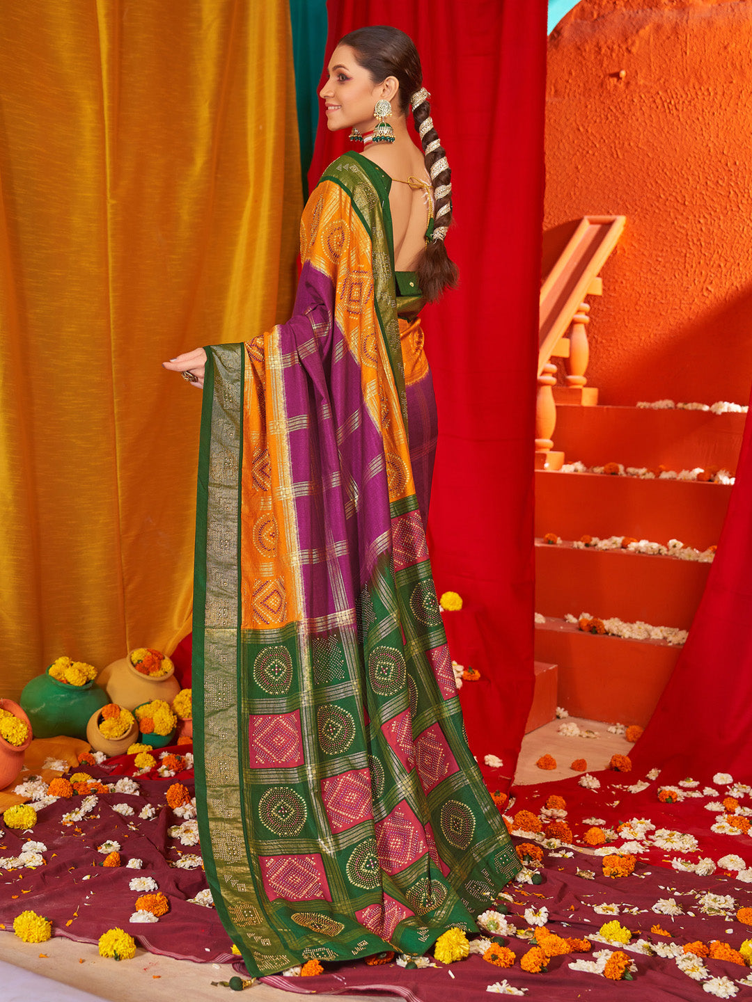Women's Tussar Silk Green Woven Design Designer Saree With Blouse Piece