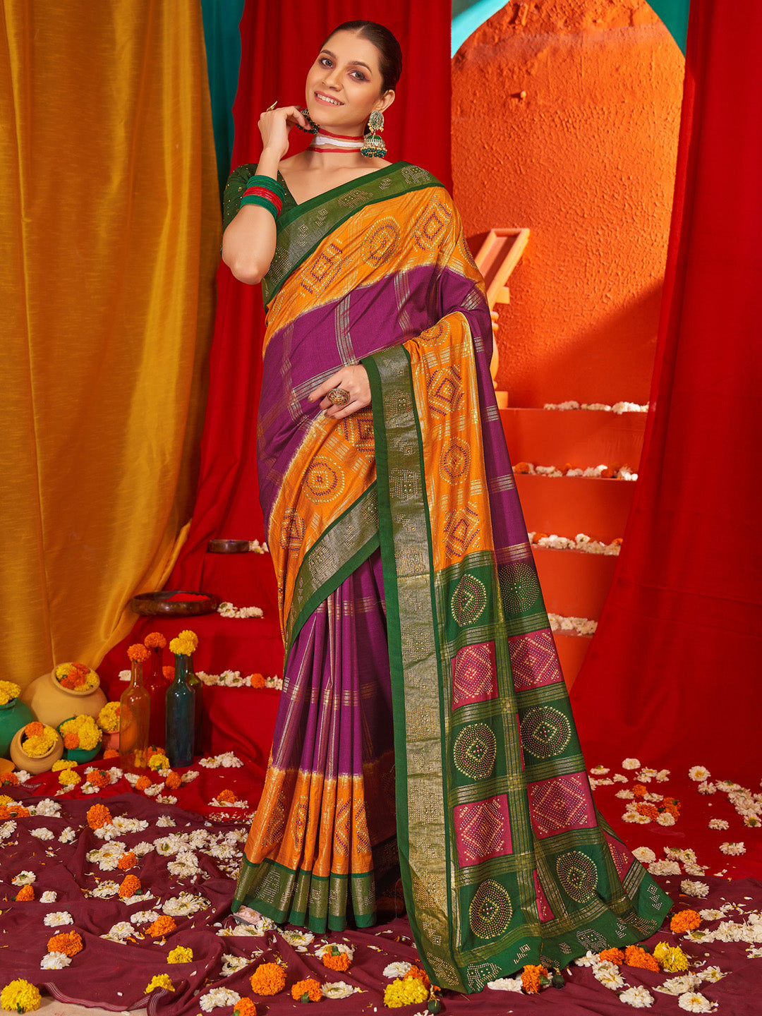 Women's Tussar Silk Green Woven Design Designer Saree With Blouse Piece