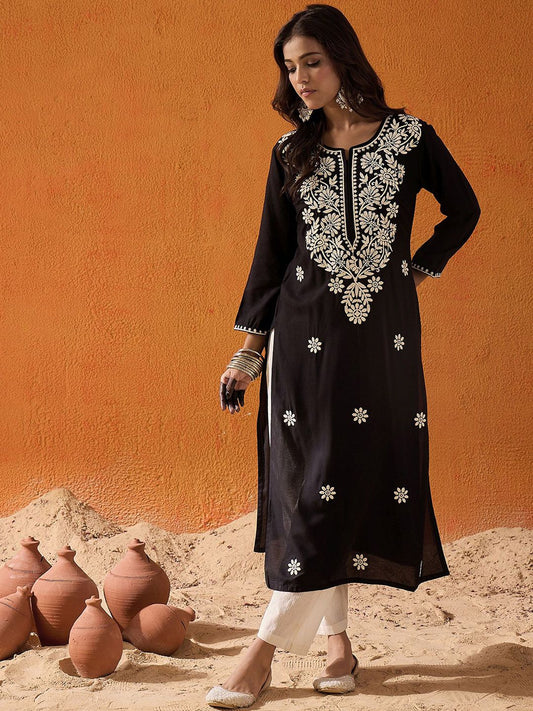 Dhiyona IE Ethnic Motifs Embroidered Straight Kurta