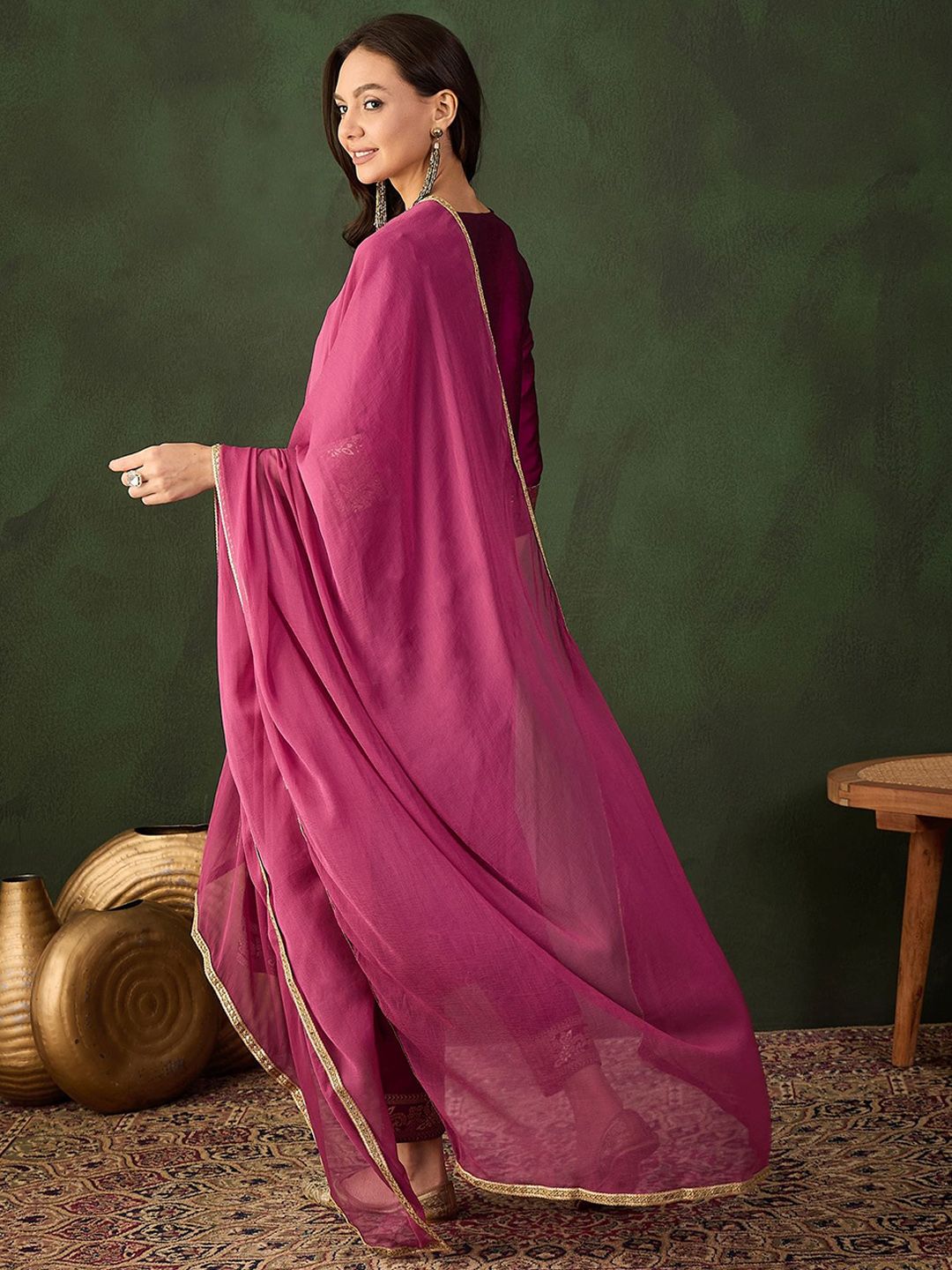Dhiyona SN Women's Woven Design Kurta & Trouser With Dupatta