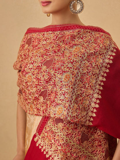Dhiyona PA Floral Embroidered Nazrana Kaani Woolen Shawl