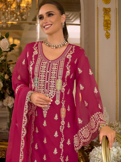 Women Ethnic Motifs Embroidered Kurta with Trousers & Dupatta