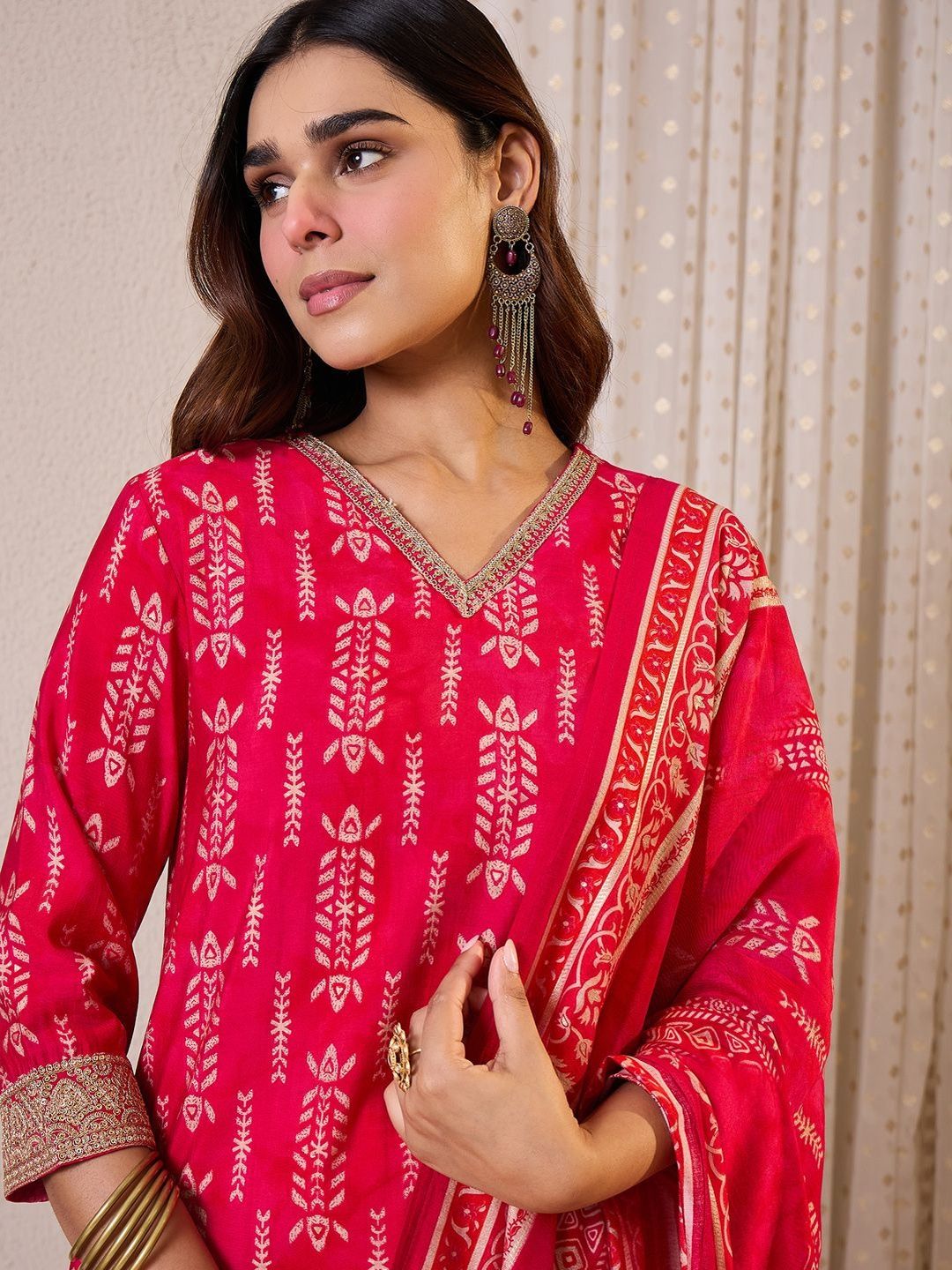 Women Ethnic Motifs Printed Regular Kurta with Trousers & Dupatta