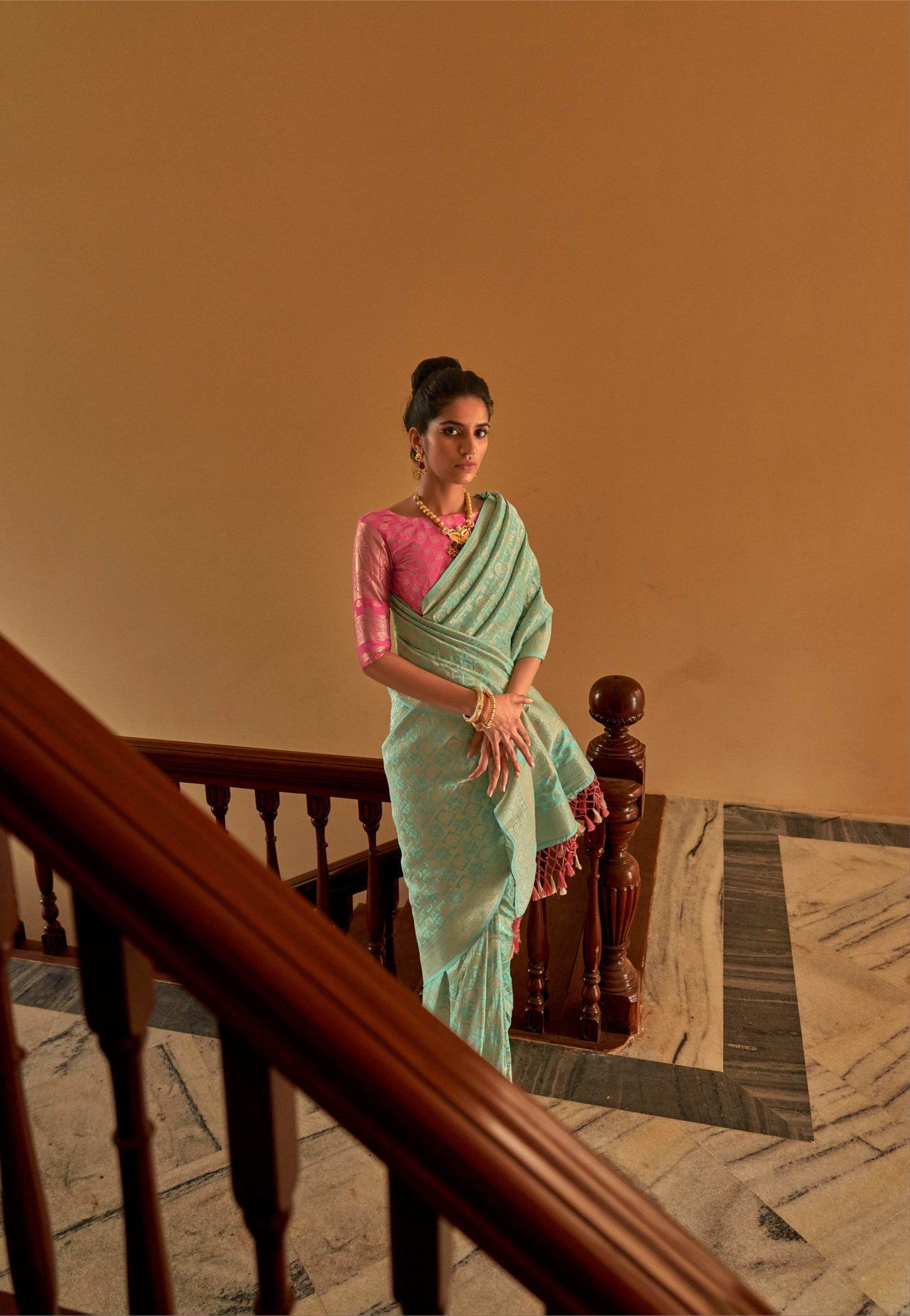 Dhiyona KM Women Whispers Of Mint: A Tale Woven In Silk