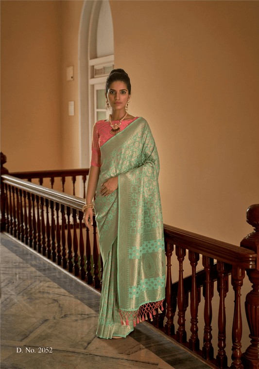 Dhiyona KM Women Whispers Of Mint: A Tale Woven In Silk