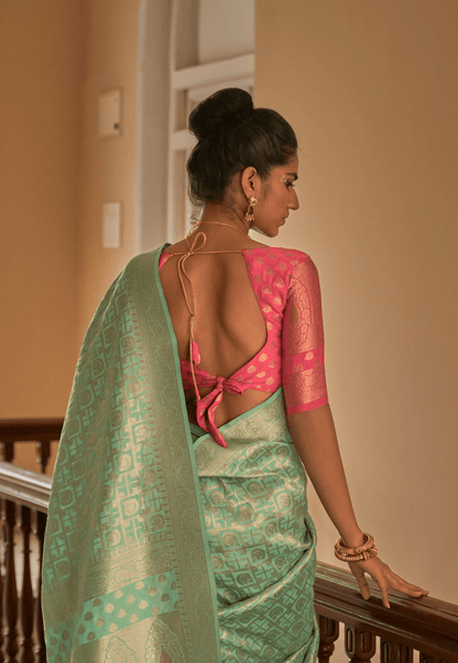 Dhiyona KM Women Whispers Of Mint: A Tale Woven In Silk