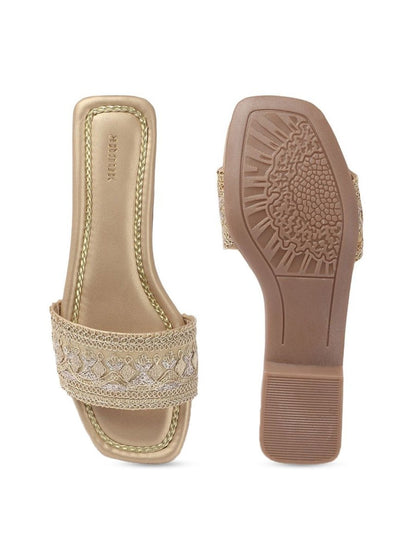 Dhiyona AK Women Woven Design Open Toe Flats