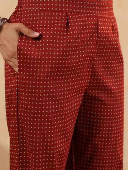 Women Ethnic Motifs Printed Cotton Kurta with Trousers & Dupatta